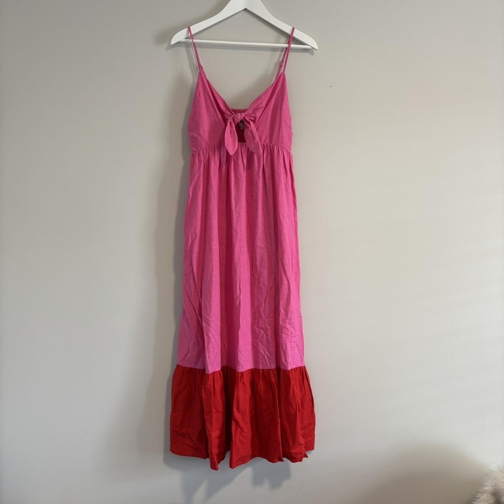 Pink and Red Maxi Dress